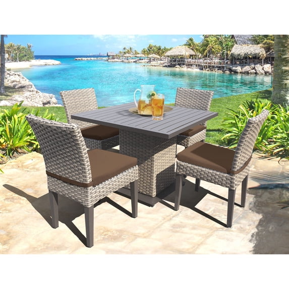 TK Classics Oasis Square Dining Table with 4 Chairs