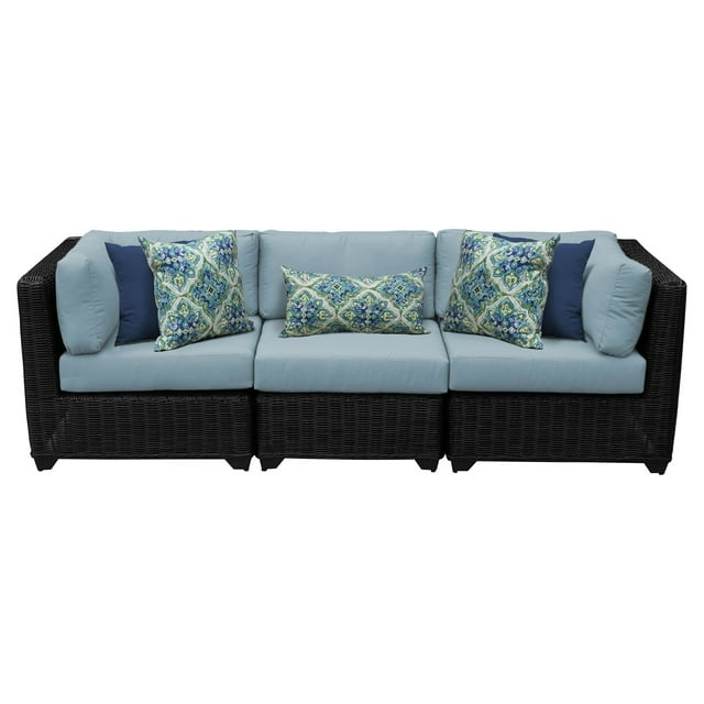 TK Classics Venice 3-Piece Outdoor Wicker Patio Conversation Set