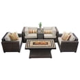 thumbnail image 1 of VENICE-06c-BEIGE Venice 6 Piece Outdoor Wicker Patio Furniture Set 06c with 2 Covers: Wheat and Beige, 1 of 3