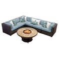 thumbnail image 1 of TK Classics Venice Wicker 7 Piece Patio Conversation Set with 2 Sets of Cushion Covers, 1 of 3