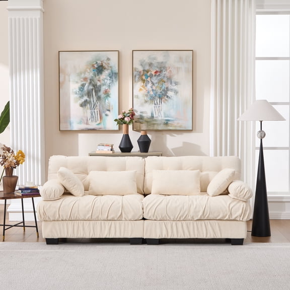 TK Cloud Couch Modular Sectional Sofa Modern Loveseat Sectional Couches for Living Room,Deep Seat Modular Couch with Armrests Pillows,Comfy advanced f