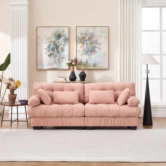 TK Cloud Couch Modular Sectional Sofa Modern Loveseat Sectional Couches for Living Room,Deep Seat Modular Couch with Armrests Pillows,Comfy advanced f