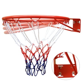TK DOUBLE FISH 18-inch Orange/Black Basketball Hoop Basketball Net with Ring Net and Bracket Professional Size Weather-Resistant Basketball Ring SuIta