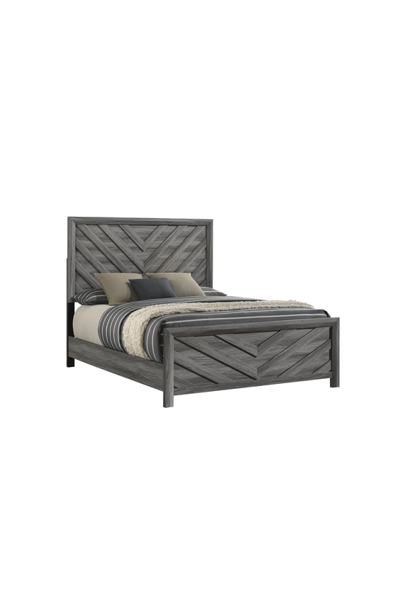 TK Denver Modern Style Full Bed Made with Wood in Gray