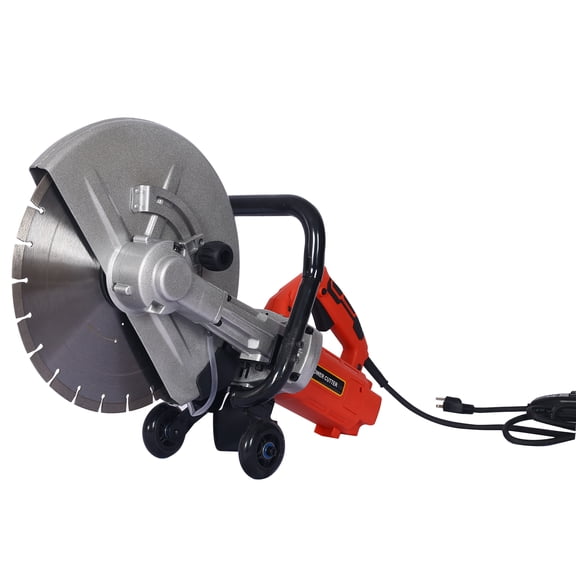 TK Electric 14" Cut Off Saw Wet/Dry Concrete Saw Cutter Guide Roller with Water Line Attachment 3000w with blade