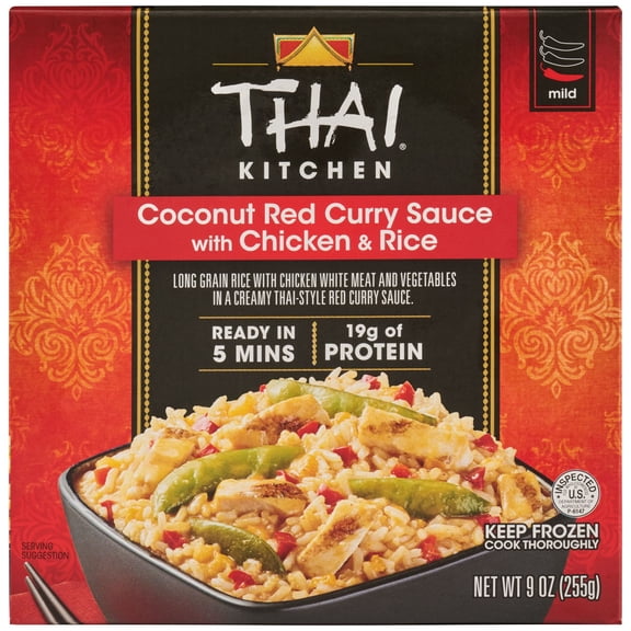 Thai Kitchen Coconut Red Curry Sauce with Chicken Rice, 9.0 oz Cup