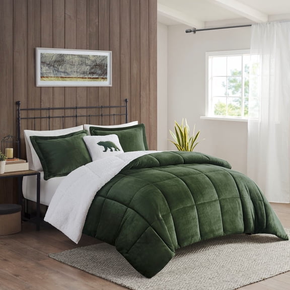 TK Full/Queen Plush to Sherpa Down Alternative Comforter Set