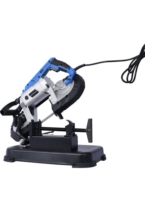 TK High-Performance Portable Band Saw with Removable Steel Base 45-90 Cutting 10A 1100W Motor 5-inch Depth Cut,