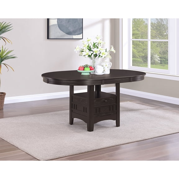 TK Illkirch Espresso Oval Extension Leaf Dining Table