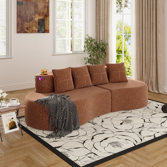 Modern Curved Sectional 3 Seat Minimalist Elegant Half Moon Sofa Compressed Modular Sectional Sofa for Living Room Office Apartment