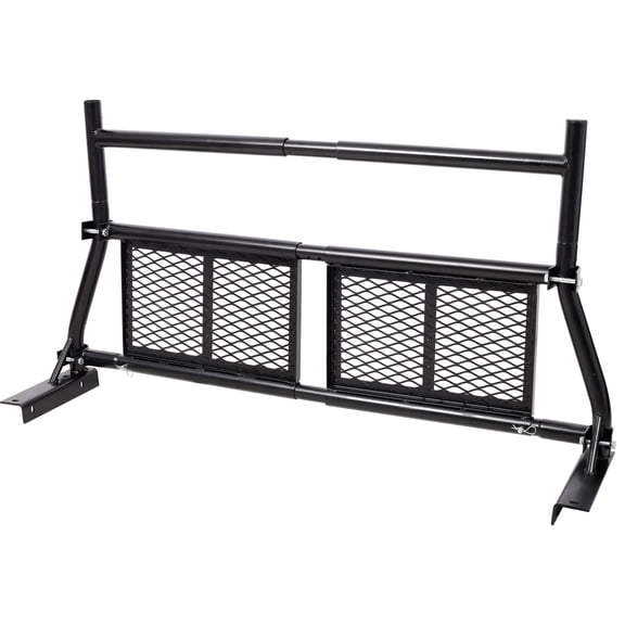 TK Pickup Truck Headache Rack,Adjustable Steel Truck Back Rack Mesh Window Protector Head Frame Bed,Black
