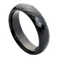 thumbnail image 1 of TK Rings 171TR-6mmx12.0 6 mm Black IP Plated Faceted Ring Tungsten Ring - Size 12, 1 of 1