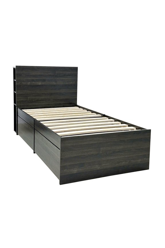 TK Robin Twin Storage Bed in Dark Gray
