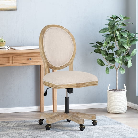 SWIVEL&LIFT OFFICE CHAIR, Rubberwood, Distressed, French Country, Assembly required