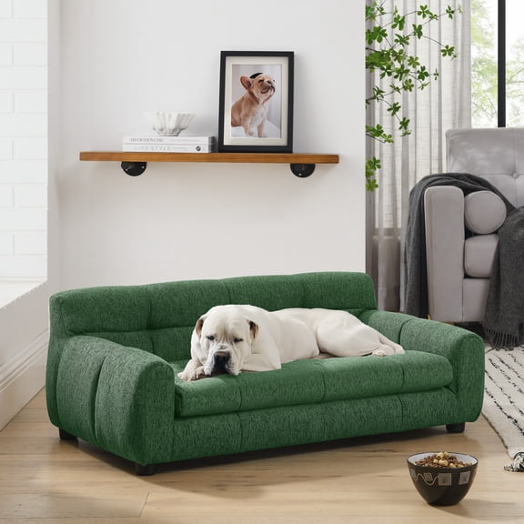 TK Soft and comfortable pet sofa with backrest and armrests suitable for modern rectangular pet sofas for small and medi