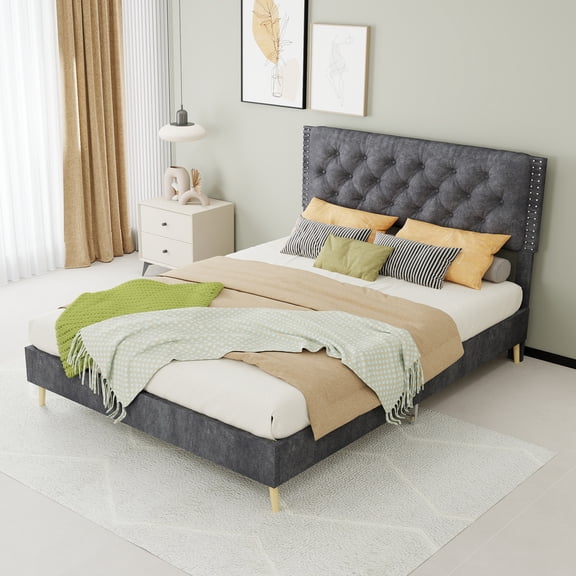 TK Suede Soft Package Bed - Decorate the master bedroom space with a soft and peaceful focus. Sturdy structure ensures stable sleep and creates a priv