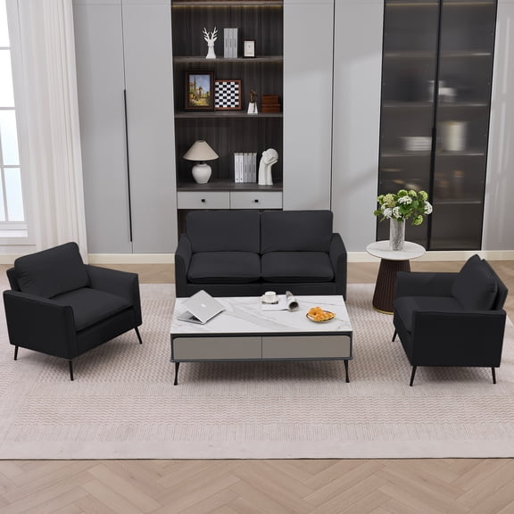 TK TS Cat paw leather upholstered sofa loveseat ,Nordic retro light luxury living room balcony bedroom single casual sofa chair Double sofa + two pack