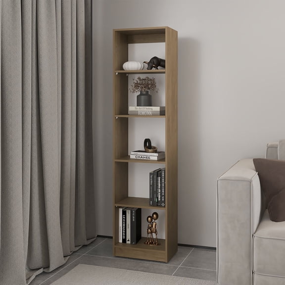 TK Verdi Bookcase Eco 5 Shelves Macadamia/White Manufactured Wood