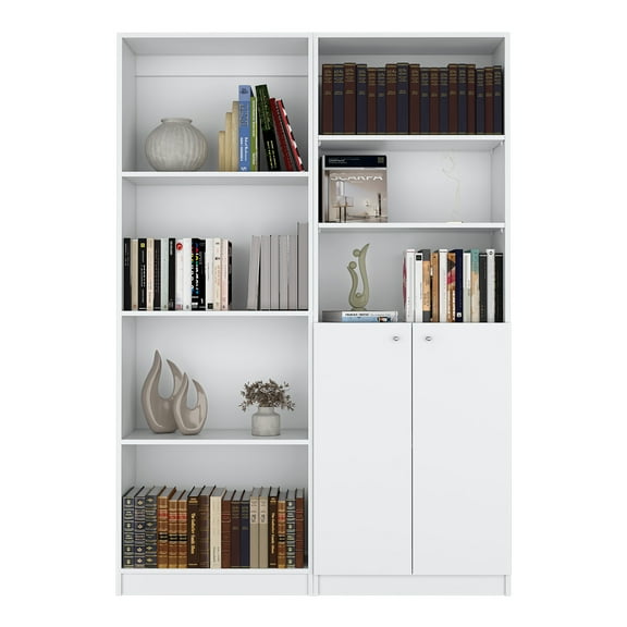 TK Veta 2 Piece Living Room Set with 2 Bookcases White