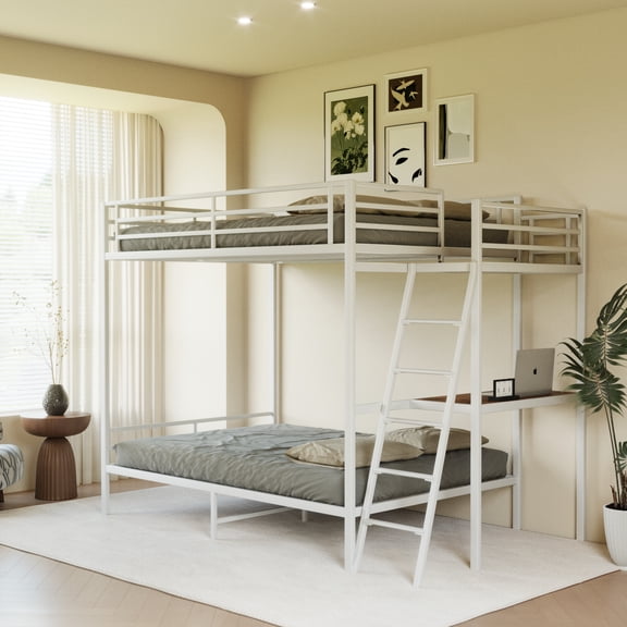 TK White full size bunk bed