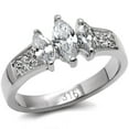 thumbnail image 1 of High polished (no plating) Stainless Steel Ring with AAA Grade CZ in Clear for Women Style TK061, 1 of 5