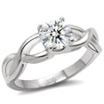 thumbnail image 1 of High polished (no plating) Stainless Steel Ring with AAA Grade CZ in Clear for Women Style TK065, 1 of 5