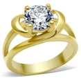 thumbnail image 1 of IP Gold(Ion Plating) Stainless Steel Ring with AAA Grade CZ in Clear for Women Style TK066G, 1 of 3