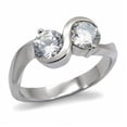 thumbnail image 1 of High polished (no plating) Stainless Steel Ring with AAA Grade CZ in Clear for Women Style TK072, 1 of 2