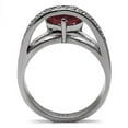 thumbnail image 1 of TK089 - High polished (no plating) Stainless Steel Ring with AAA Grade CZ in Ruby, 1 of 1