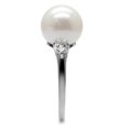 thumbnail image 1 of TK090 - High polished (no plating) Stainless Steel Ring with Synthetic Pearl in Aurora Borealis (Rainbow Effect), 1 of 1