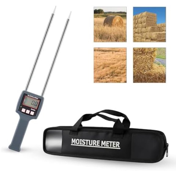 TK100H Portable Hay Moisture Meter with Probe, Accurate and Fast Tester for Forage Grass, Alfalfa, Cereal Straw, and Hay Bales to Monitor Hydration Levels$$Tools