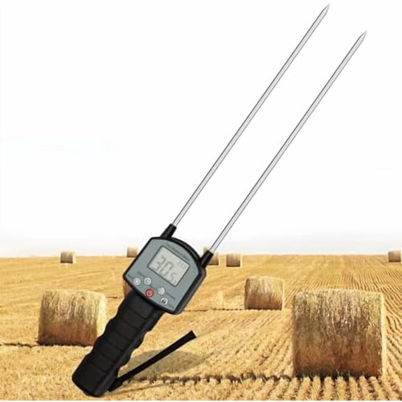 TK100H Portable Hay Moisture Tester, Accurate Hay Moisture Meter, Hay Moisture Tester Probe with Backlit Large Screen, Hay Tester Probe for Froage, Alfalfa Orchard Grass, Bales$$Tools