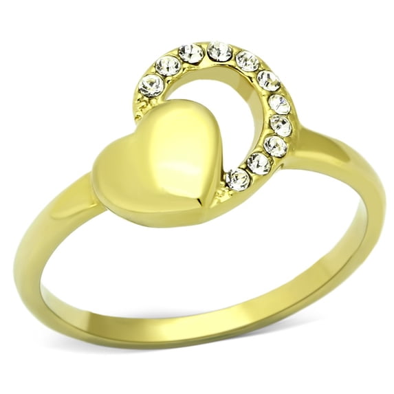 Steel Ring Top GRD Crystal Clear TK1024 for Women Style Plating