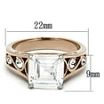 thumbnail image 1 of Two-Tone IP Rose Gold Stainless Steel Ring with AAA Grade CZ in Clear for Women Style TK1059, 1 of 3