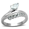 thumbnail image 1 of High polished (no plating) Stainless Steel Ring with AAA Grade CZ in Clear for Women Style TK1080, 1 of 4