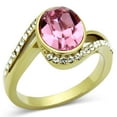 thumbnail image 1 of IP Gold(Ion Plating) Stainless Steel Ring with Top Grade Crystal in Rose for Women Style TK1097, 1 of 4