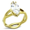 thumbnail image 1 of IP Gold(Ion Plating) Stainless Steel Ring with AAA Grade CZ in Clear for Women Style TK1106, 1 of 4