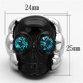 thumbnail image 1 of Two-Tone IP Black Stainless Steel Ring with Top Grade Crystal in Blue Zircon for Women Style TK1118, 1 of 3