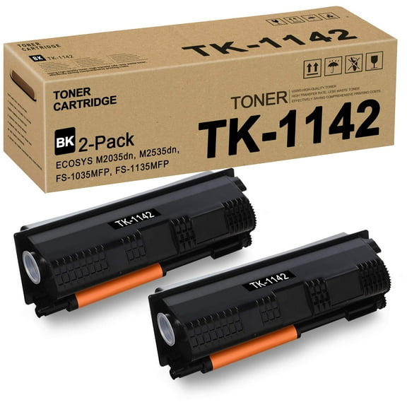 TK1142 TK-1142 1T02ML0US0 Toner Cartridge Replacement for Kyocera ECOSYS M2035dn M2535dn FS-1035MFP FS-1135MFP Toner Kit Printer (2 Pack,Black)