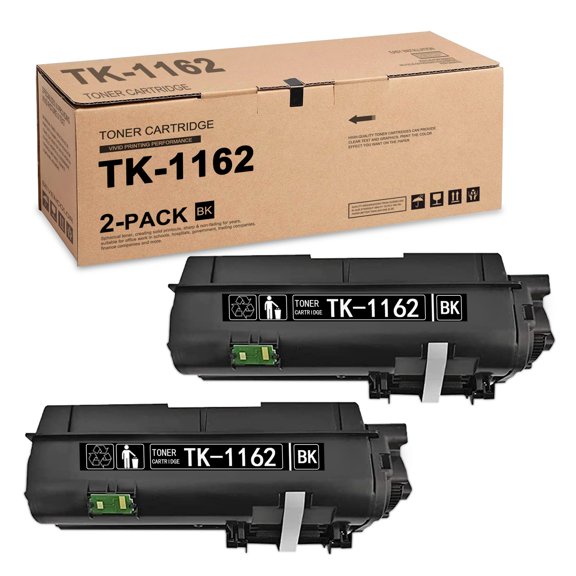 TK1162 1TO2RYOUSO Black Toner Cartridge 2 Pack Replacement for Kyocera P2040 Printer