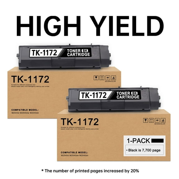 TK1172 TK-1172 1T02S50US0 Toner Cartridge (Black,2 Pack) Replacement for Kyocera M2540d M2540dw M2040dn Printer