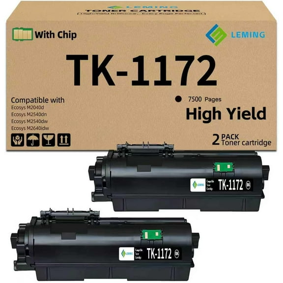 TK1172 TK-1172 High Yield Black Toner Cartridge with Chip Replacement for TK-1172 TK1172 Toner Compatible with M2040dn M2540d M2540dw M2640idw Printers(2 Pack)
