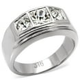 thumbnail image 1 of High polished (no plating) Stainless Steel Ring with Top Grade Crystal in Clear for Women Clear Stone Color Style TK119 Size 5, 1 of 5
