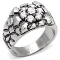 thumbnail image 1 of High polished (no plating) Stainless Steel Ring with AAA Grade CZ in Clear for Women Clear Stone Color Style TK121 Size 13, 1 of 5