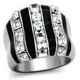 thumbnail image 1 of High polished (no plating) Stainless Steel Ring with Top Grade Crystal in Clear for Women Clear Stone Color Style TK1213 Size 6, 1 of 4