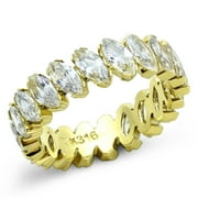TK1234 - IP Gold(Ion Plating) Stainless Steel Ring with AAA Grade CZ  in Clear Size 9