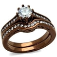 thumbnail image 1 of IP Coffee light Stainless Steel Ring with AAA Grade CZ in Clear for Women Clear Stone Color Style TK1330LC Size 9, 1 of 5