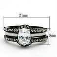 thumbnail image 1 of Two-Tone IP Black Stainless Steel Ring with AAA Grade CZ in Clear for Women Clear Stone Color Style TK1344 Size 10, 1 of 3