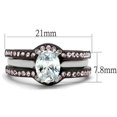 thumbnail image 1 of Two Tone IP Dark Brown (IP coffee) Stainless Steel Ring with AAA Grade CZ in Clear for Women Clear Stone Color Style TK1344PC Size 6, 1 of 3