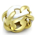 thumbnail image 1 of IP Gold(Ion Plating) Stainless Steel Ring with Epoxy in White for Women White Stone Color Style TK1369 Size 5, 1 of 4
